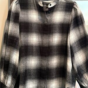 Bishop sleeve flannel shirt